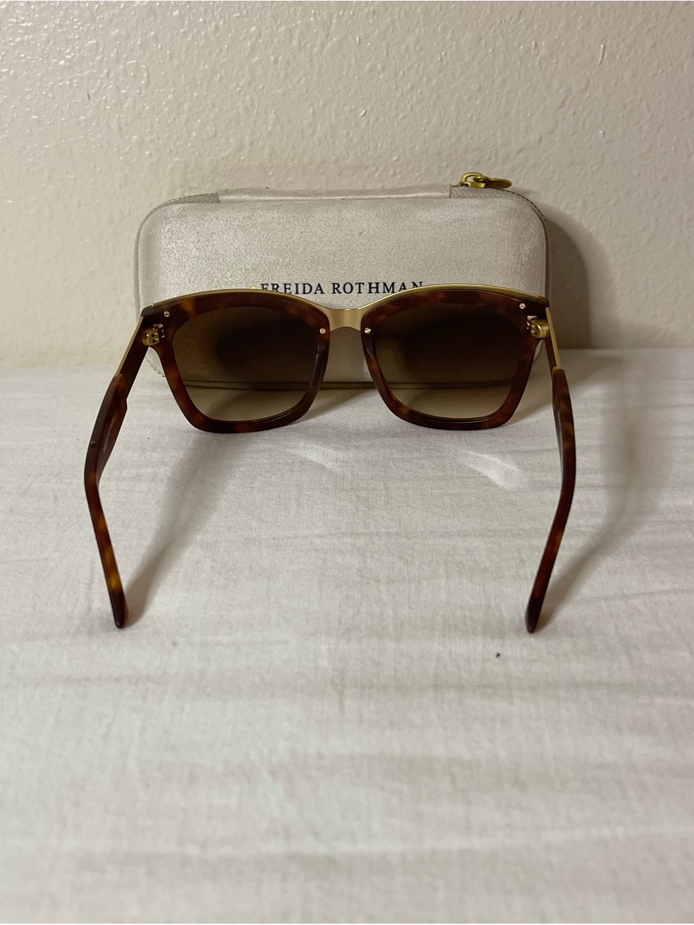 Freida Rothman Women's MadisonTortoise Sunglasses with Gold Bridge - Picture 11 of 13
